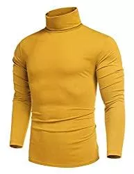 COOFANDY Langarmshirts COOFANDY Herren Longsleeve Rollkragenpullover Regular Fit Langarmshirts Rollkragen Pullover Baumwolle Sweatshirt Unterzieh Elastisch Einfarbig