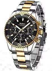BIDEN Uhren Herren Uhr Männer Chronographen Edelstahl Wasserdicht Designer Armbanduhr Herren Leuchtende Analog Datum Business Uhr für Herren