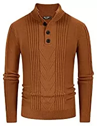 PJ PAUL JONES Pullover & Strickmode PJ PAUL JONES Herren 1/4 Knöpfen Strickpullover Slim Fit Kabel Gestrickt Pullover