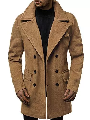 OZONEE Mäntel OZONEE Herren Mantel Wintermantel Trenchcoat Jacke Übergangsjacke Coat Winter Herbst Lang Warm Stehkragen Reverskragen Elegant Klassischer Outdoor Gepolstert N/5920
