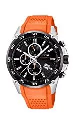 Festina Uhren Festina Unisex Erwachsene Chronograph Quarz Uhr mit Leder Armband