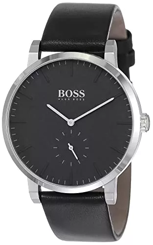 BOSS Uhren BOSS Herren Analog Quarz Uhr mit Leder Armband 1513500