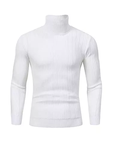 ThinkSTEM Pullover & Strickmode ThinkSTEM Herren Rollkragen Pullover Langarmshirt Feinstrick Sweater Rollkragen Freizeit Slim fit Basic Männer Pullover