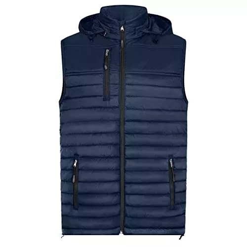 HRM Westen HRM Herren Hooded Performance Body Warmer I Fair Trade Outdoor Weste, 100 g/m² I Aus 100% leichtem &amp; robustem Polyamid