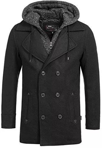 Indicode Mäntel Indicode Herren Cliff Kurzmantel mit Stehkragen | Wollmantel Herrenmantel Mantel