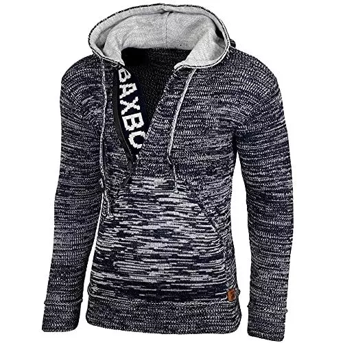 Baxboy Kapuzenpullover Kapuzenjacke Herren Winter Top Kapuzenpullover Reißverschluss Pulli Sweatshirt Jacke BB-277 Neu