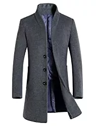 Vogstyle Mäntel Vogstyle Herren Winter Slim Fit Wollmantel Business Überzieher Schlank Lange Windbreaker Jacken