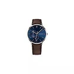 Tommy Hilfiger Uhren Tommy Hilfiger Multi Zifferblatt Quarz Uhr für Herren mit Dunkel-Braunes Lederarmband - 1791508