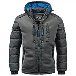 Geographical Norway Jacken Geographical Norway Herren Steppjacke Winterjacke mit Kapuze – Gefütterter Warmer Anorak Outdoor SKI Snowboard Kapuzenjacke für den Winter/Herbst