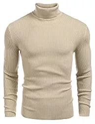 JINIDU Pullover & Strickmode JINIDU Gerippter Slim Fit Strickpullover für Herren Basic Rollkragenpullover