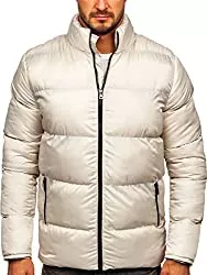 BOLF Jacken BOLF Herren Winterjacke Steppjacke Übergangsjacke Puffer Daunenjacke Reißverschluss Sportjacke Fell Kapuze Gepolstert Zip Outdoor Casual Style [4D4]