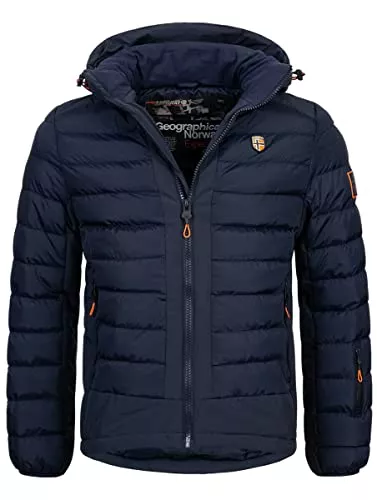 Geographical Norway Jacken Geographical Norway Herren Herbst Winter Jacke Parka Steppjacke Kapuze Softshell Kapuzenjacke Gesteppt