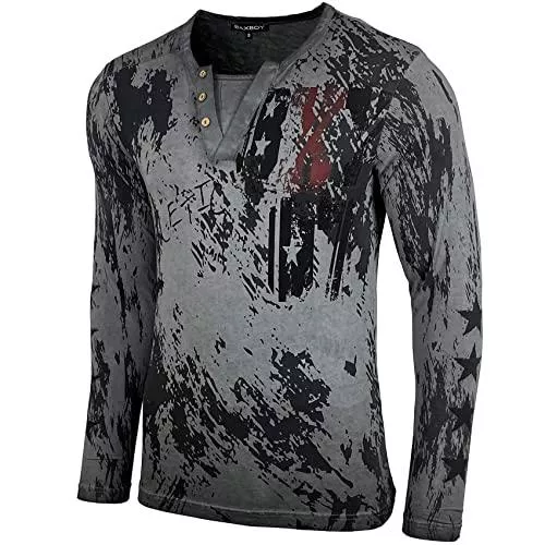 Baxboy Pullover & Strickmode Herren Longsleeve T-Shirt Moderner Männer Langarmshirt Langarm Sweatshirt 702