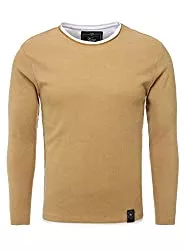 KEY LARGO Pullover & Strickmode KEY LARGO Herren Pullover Sarasota 2in1 Feinstrick Sweatshirt Double Look Rundhals Ausschnitt Slim Fit MSW00064