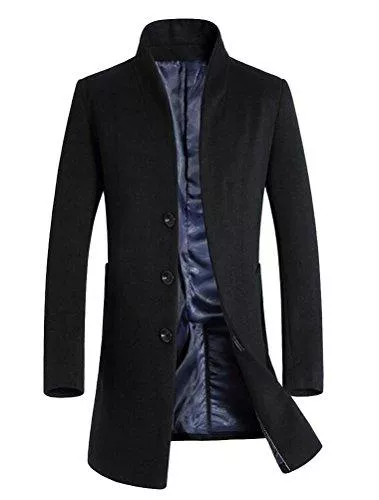 Vogstyle Mäntel Vogstyle Herren Winter Slim Fit Wollmantel Business Überzieher Schlank Lange Windbreaker Jacken