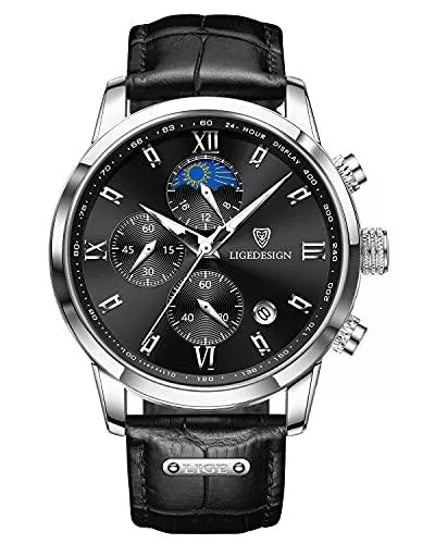 LIGE Uhren LIGE Herrenuhr Chronograph Multifunktionale Wasserdichter für Männer