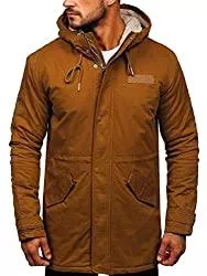 BOLF Jacken BOLF Herren Winterjacke Parka Warm Gefüttert mit Kapuze Fellbesatz Lang Wintermantel Winter Herbst Outdoor Freizeit Kapuzenjacke Casual Style 4D4