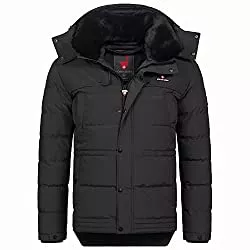 Höhenhorn Jacken Höhenhorn Adamelo Herren Winter Jacke Quilted Steppjacke Gefüttert Winterjacke mit Abnehmbarem Kunstfellkragen