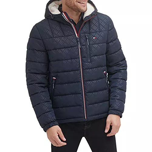 Tommy Hilfiger Jacken Tommy Hilfiger Herren Mittelschwere Jacke mit Sherpa-Futter, Wasserabweisend Mantel