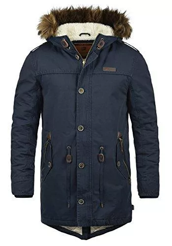 Indicode Jacken Indicode IDPulsoor Herren Winterjacke Parka Mantel gefüttert mit Teddy-Futter und Fellkapuze