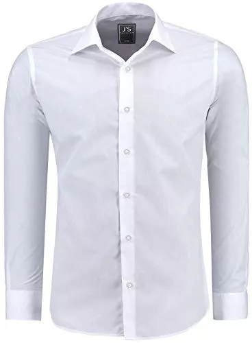 J'S FASHION Hemden J'S FASHION Herren-Hemd - Slim-Fit - Langarm-Hemd - Bügelleicht