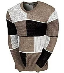 Baxboy Pullover & Strickmode Baxboy Herren Pullover Slim Fit V-Neck Strick-Pullover Rundkragen Moderner Männer schwarzer Pulli Longsleeve in Feinstrick Sweatshirt BB-52301