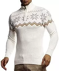 Leif Nelson Pullover & Strickmode Leif Nelson Herren Strickpullover Pullover Norwegerpullover Winterpullover Norweger Muster Grobstrickpullover Männer Pulli für Weihnachten Winter SIM Fit LN20758