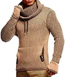 Leif Nelson Pullover & Strickmode Leif Nelson Herren Strick-Pullover Strick-Pulli mit Schalkragen Moderner Woll-Pullover Langarm-Sweatshirt Slim Fit