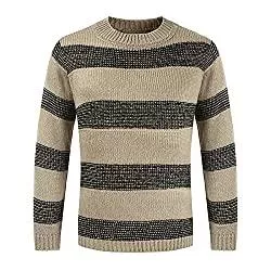 yiouyisheng Pullover & Strickmode yiouyisheng Pullover Herren Gestreifter Pulli mit Rundhalsausschnitt, Lässig/Alltäglich/Pendeln/Trend Persönlichkeit Strickwaren für Herren Casual Striped Pullovers Sweater Jumper