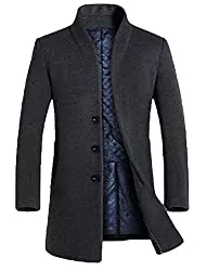FTCayanz Mäntel FTCayanz Herren Mantel Business Wollmantel Warm Wintermantel Lange Jacken