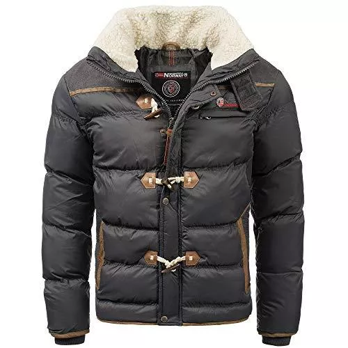 Geographical Norway Jacken Geographical Norway Herren Steppjacke Winterjacke S - 7XL – Gefütterter Warmer Anorak - Outdoor Jacke für den Winter/Herbst im Bundle mit UD Beanie