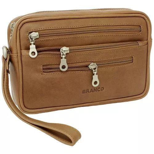 Ledershop24 Taschen & Rucksäcke Branco Business Herren Handgelenktasche Herrentasche Damen Tasche Leder schwarz | braun | natur - sehr hochwertig