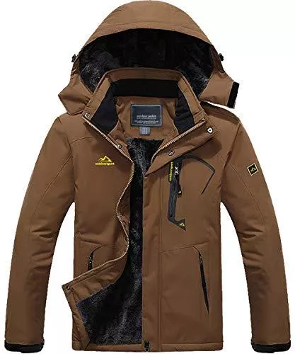 TACVASEN Jacken TACVASEN Herren Winter Wasserdichte Winddichte Winterjacke Warme Fleece-Futter Ski Regenmantel mit Kapuze
