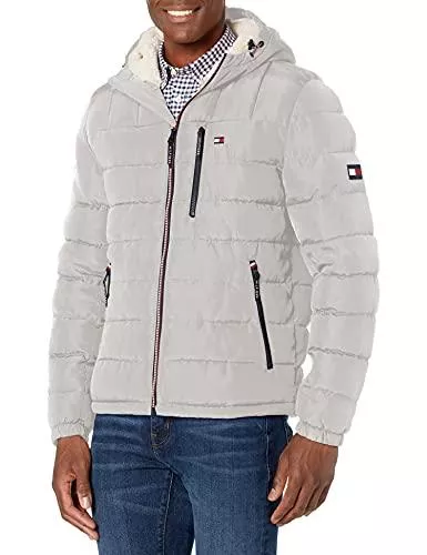 Tommy Hilfiger Jacken Tommy Hilfiger Herren Mittelschwere Jacke mit Sherpa-Futter, Wasserabweisend Mantel