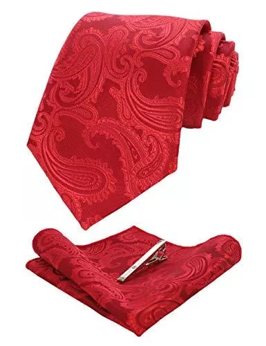 JEMYGINS Schals & Tücher JEMYGINS Graziös Paisley Elegant Herren Krawatte und Einstecktuch mit krawattenklammer Sets