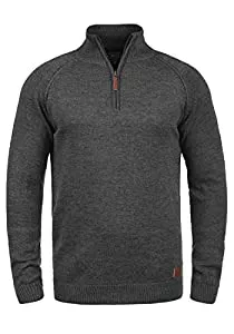 Blend Pullover & Strickmode Blend BHDanovan Herren Strickpullover Troyer Feinstrick Pullover mit Stehkragen und Reißverschluss