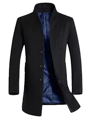 FTCayanz Mäntel FTCayanz Herren Mantel Business Wollmantel Warm Wintermantel Lange Jacken