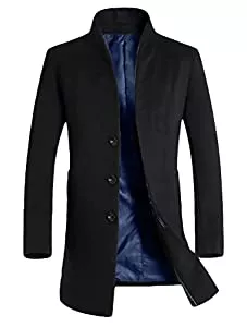 FTCayanz Mäntel FTCayanz Herren Mantel Business Wollmantel Warm Wintermantel Lange Jacken
