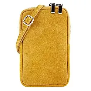 modamoda de Taschen & Rucksäcke modamoda de - T210 - ital. Umhängetasche Handytasche aus Wildleder Klein
