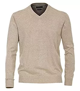 CASAMODA Pullover & Strickmode CASAMODA Herren Pullover mit V-Ausschnitt unifarben 004430 Elastischer Bund