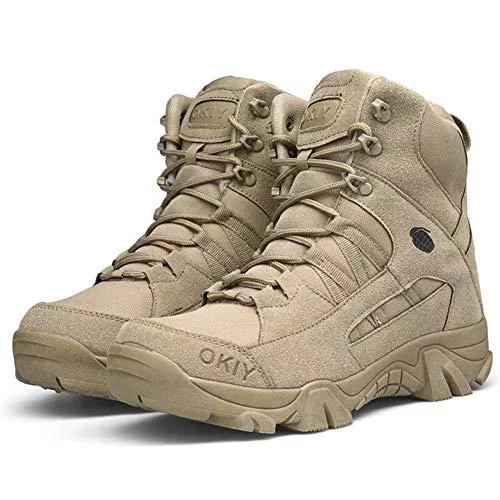 Bitiger Stiefel Bitiger Stiefel Herren Damen Army Combat Boots mit Zipper Verschleißfest rutschfeste Outdoor Trekkingschuhe