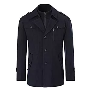 YOUTHUP Mäntel YOUTHUP Herren Wintermantel Wolle Winter Kurzmantel Mittellang Wollmantel Kurz Winterjacke für Business Freizeit