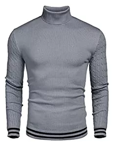 COOFANDY Pullover & Strickmode COOFANDY Rollkragenpullover Herren Feinstrick Warme Basic Turtleneck Langarmshirt Freizeit Slim fit Sweatshirt Halbkragen Pullover