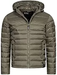 Indicode Jacken Indicode Herren Hampshire Steppjacke in Daunenjacken-Optik mit abnehmbarer Kapuze | warme modische Winterjacke leichte gefütterte Übergangsjacke Jacke für Männer