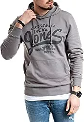 JACK &amp; JONES Kapuzenpullover Jack and Jones Herren Hoodie Sweatshirt Rundhals Kapuzenpullover Print Sweat Hoody