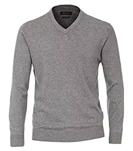 CASAMODA Pullover & Strickmode CASAMODA Herren Pullover mit V-Ausschnitt unifarben 004430 Elastischer Bund