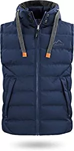 normani Westen normani Herren Weste Steppweste mit Swaet Kapuze und Stehkragen - Outdoor Weste mit Wasserdichten Reißverschlüssen