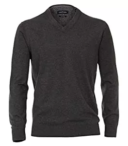 CASAMODA Pullover & Strickmode CASAMODA Herren Pullover mit V-Ausschnitt unifarben 004430 Elastischer Bund