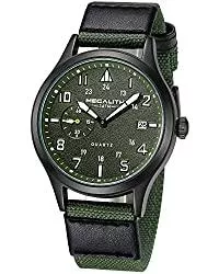 MEGALITH Uhren MEGALITH Herrenuhr Militär Sport Outdoor Wasserdicht Armbanduhr Herren Uhr Lederarmband Quarz Uhr mit Leuchtende Kalender Datum Mode Sport Analog Quarzuhr Uhren für Männer