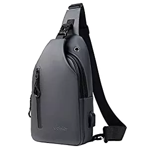 A-QMZL Taschen & Rucksäcke A-QMZL Sling Bags Brusttasche Herren Crossbody Umh?ngetasche Kleine Schultertaschen Crossbody-Taschen Outdoor Wasserdicht Casual Man Taschen mit USB-Ladeanschluss zum Wandern, Radfahren, Reisen